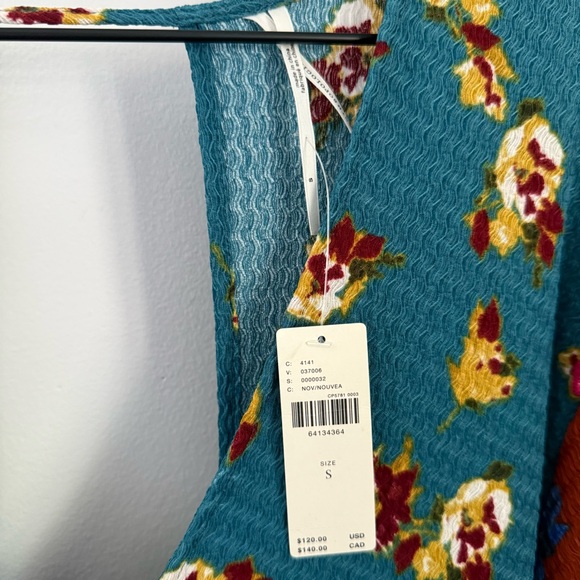 Anthropologie Small NEW Ruffle V Neck Sleep Mini Dress Baydoll Floral Boho - Picture 5 of 9